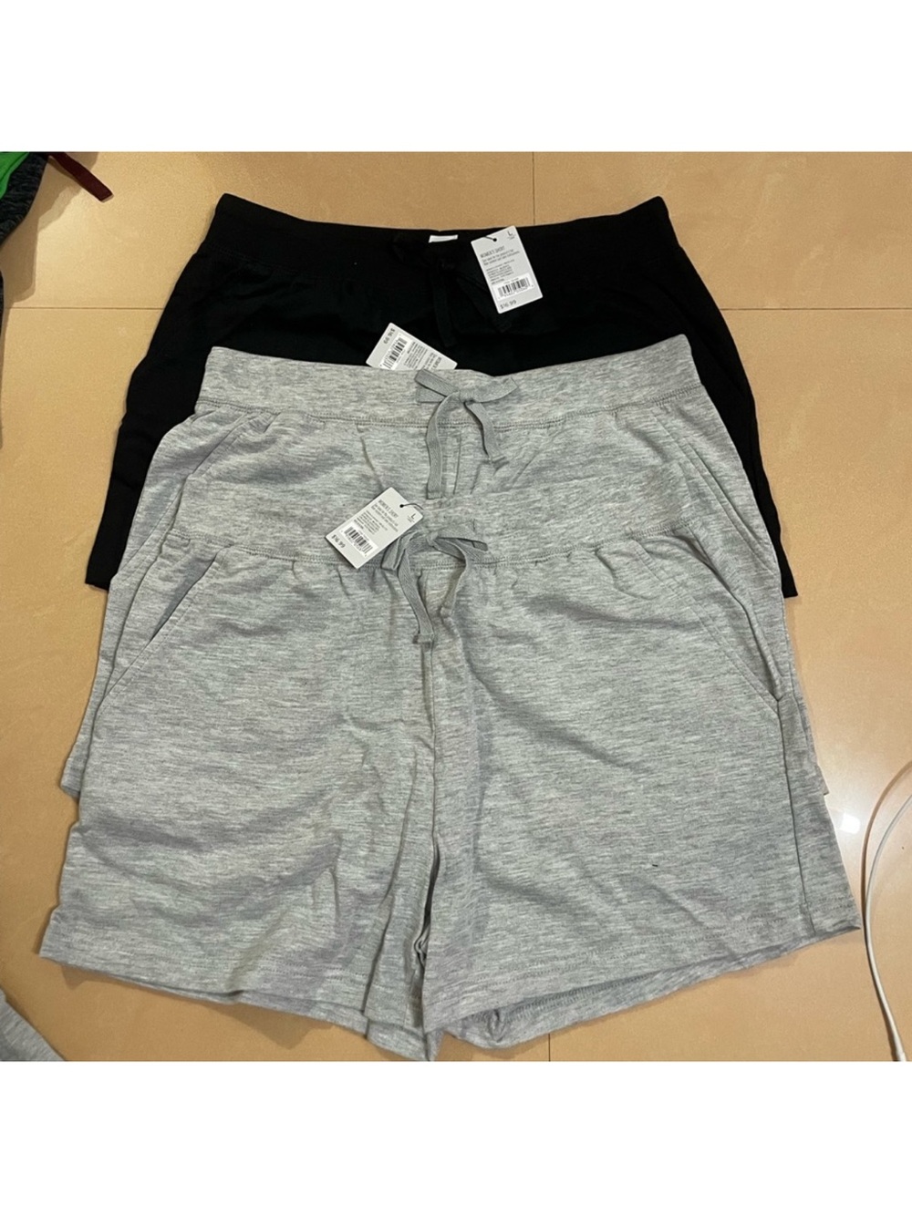 NWT 3  WEST LOOP Woman’s Drawstring Lounge Shorts - Gray & Black L